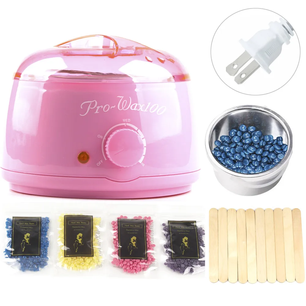 W104 Pink US Plug Нагреватель воска Calentador Parafina машина для удаления волос Chauffe Cire Professional ручной эпилятор для воска парафин эпиляция воском Cire - Цвет: W104 Pink US Plug