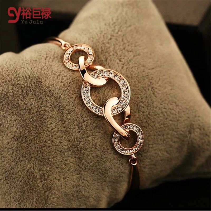 Женские браслеты с золотым металлом оптовая продажа Модный женский золотой браслет супер вспышкой простой