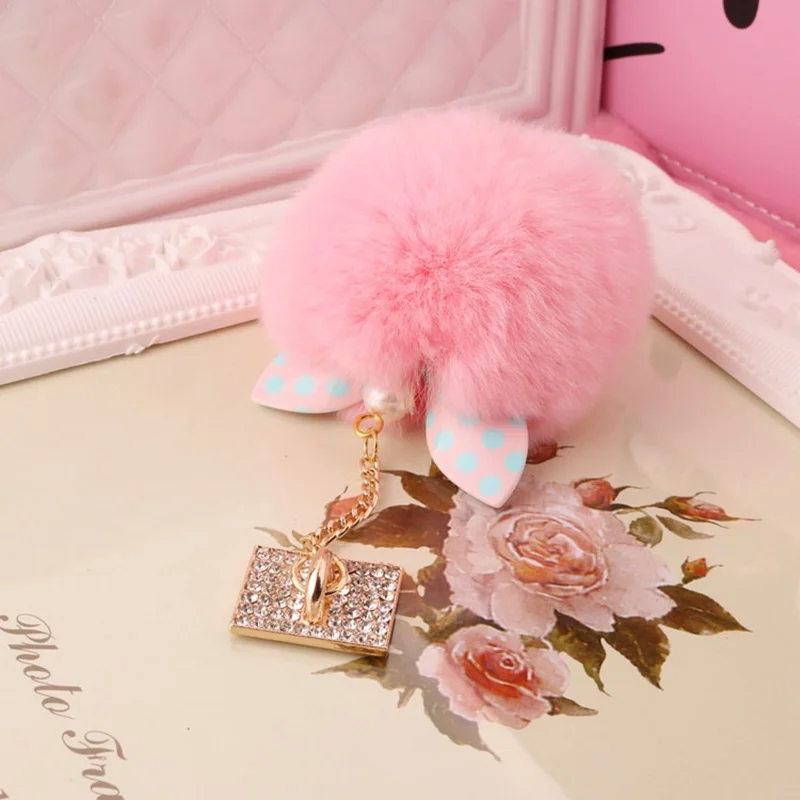 Брелок помпон для телефона меховой брелок пушистые брелоки Брелоки безделушки