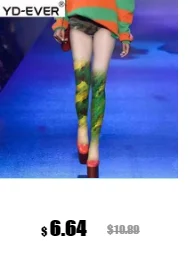 Женские колготки с YD-EVER принтом, хлопковые жаккардовые колготки, брендовые модные тонкие весенне-осенние Чулочные изделия с цветным принтом, 338