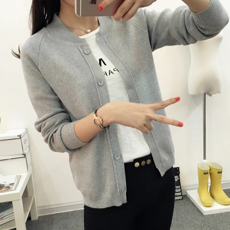 

Spring Autumn 9 color Wool Sweater V neck Can not buckle cardigan Fashion wild Female Small shawl Jacket burderry women