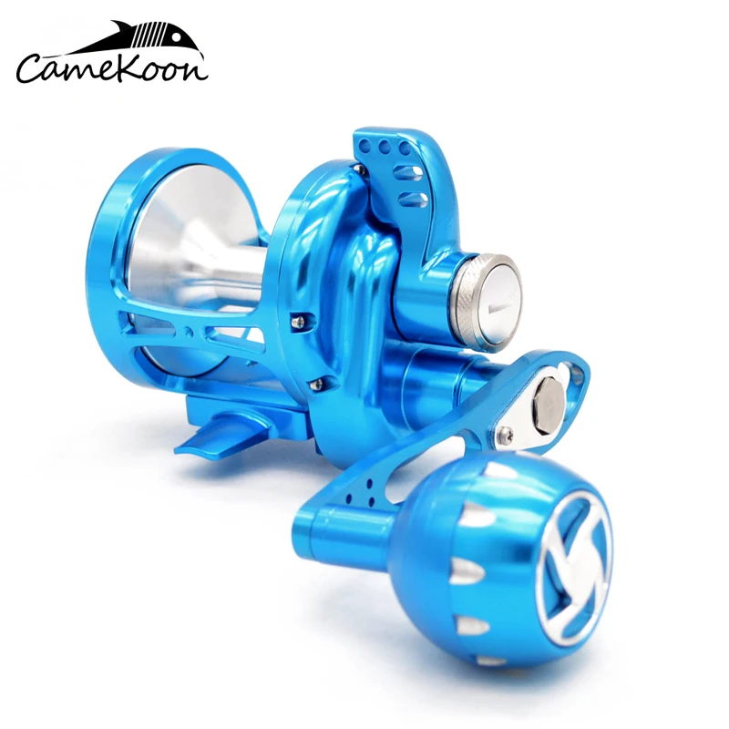 CAMEKOON Full Metal Conventional Saltwater Lever Drag Fishing Reel Max Drag 35KG Deep Sea Boat Trolling Reel