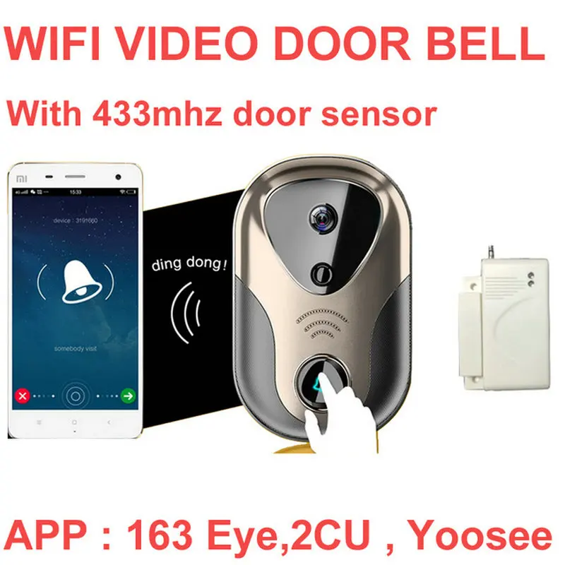 Видеодомофон с Wi Fi и IP камерой беспроводной дверной звонок сигнализацией 163Eye HD