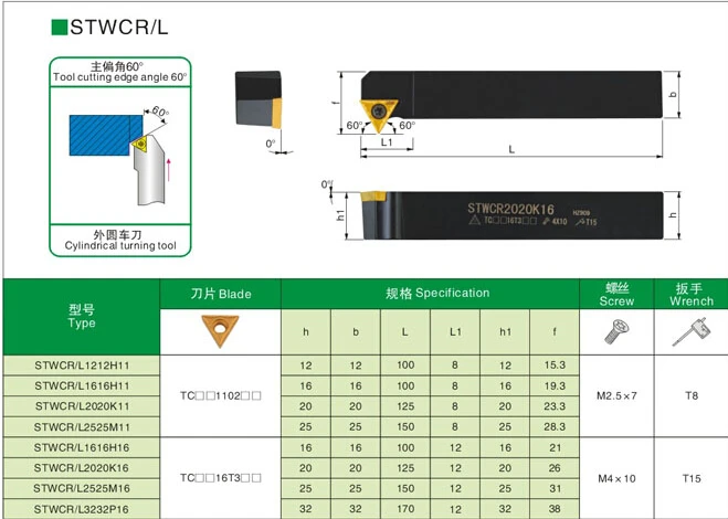 STWCR1212H11 STWCR1616H11 STWCR1616H16 STWCR2020K16 STWCR2525M16 STWCL1616H11 STWCL CNC внешние токарные