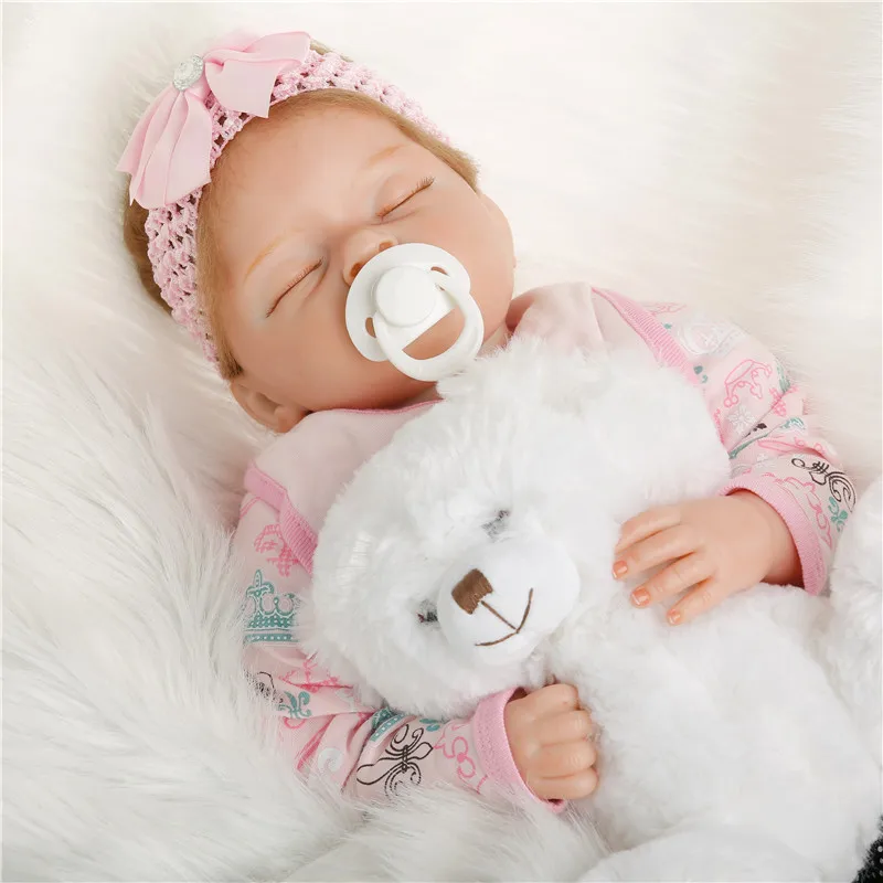 SanyDoll 22 дюйма 55 см силиконовые куклы для новорожденных Реалистичная кукла черно