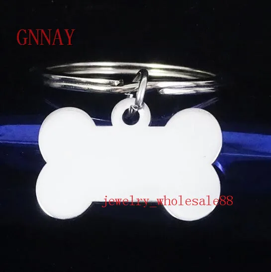 GNAYY Jewelry Lot 5pcs Polished Stainless Steel Large Dog Tag dog bone Keychain Pendant accessories Key Chains rings for men | Украшения и