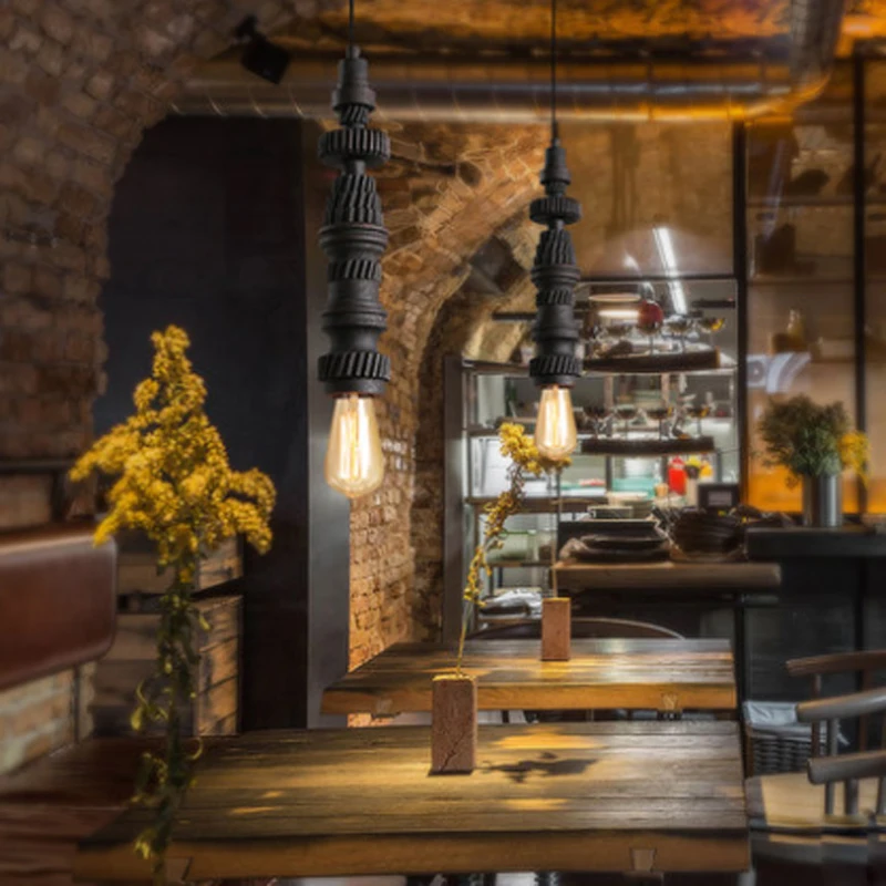 Ретро промышленный Стиль Ностальгический смола с одной головкой люстра Запчасти