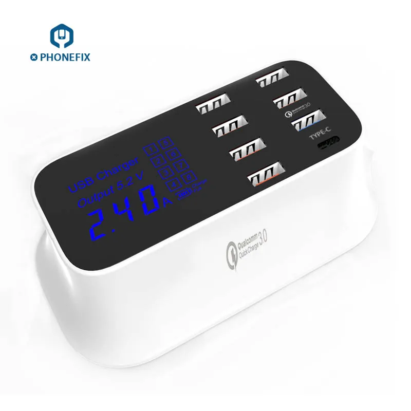 Зарядная станция с 8 USB-портами и светодиодным дисплеем 3 0 дюйма | Инструменты