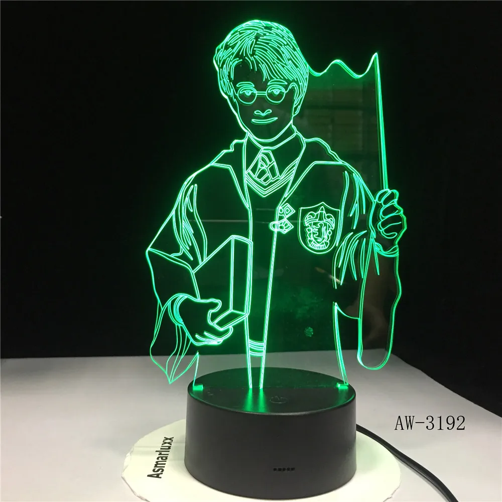 Светодиодный ночник 3D с AA USB две модели мощный светильник Настольная лампа