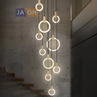 led nordic wooden iron acryl rings diy led lamp led light pendant lights pendant lamp pendant light for dinning room foyer