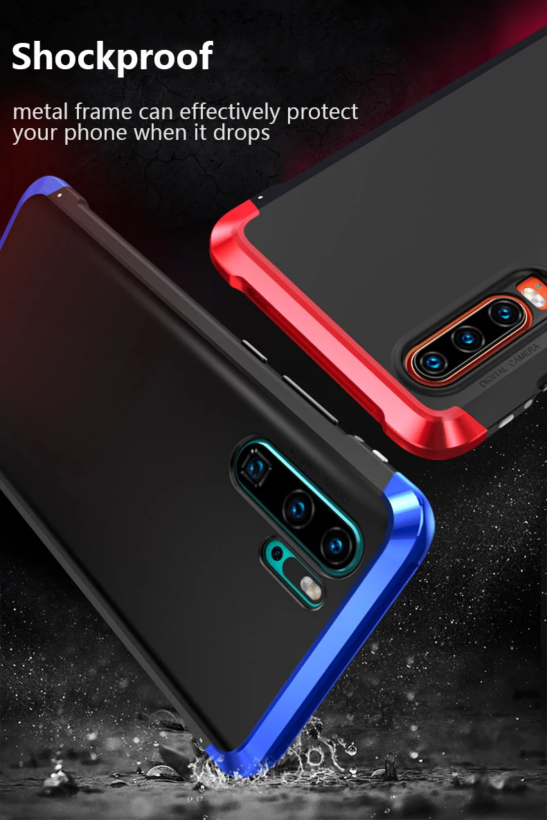 Для huawei P30 Pro Чехол Аксессуар Роскошный тонкий металлический алюминиевый сплав жесткая задняя панель из поликарбоната ударопрочный Броня чехол для телефона P30