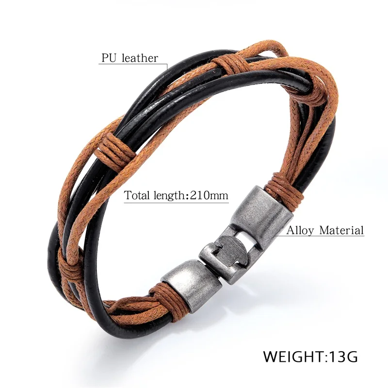 Азиз беккауи ретро коричневый/черный браслеты модные ювелирные изделия