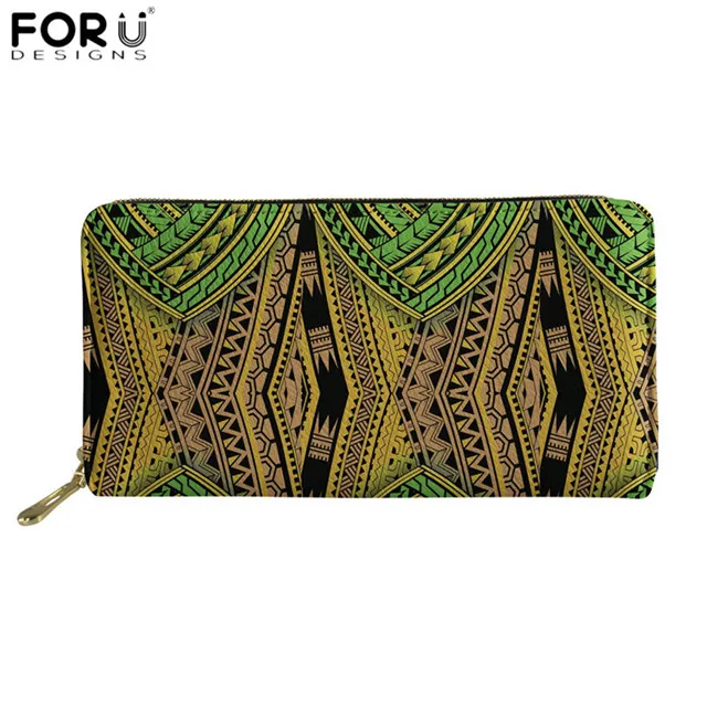 FORUDESIGNS/модные женские туфли 2 шт./компл. Сумки Роскошные полинезийские традиционные племенные стиль Tote сумки для женщин длинные кожаные кошельки - Цвет: HX397Z21