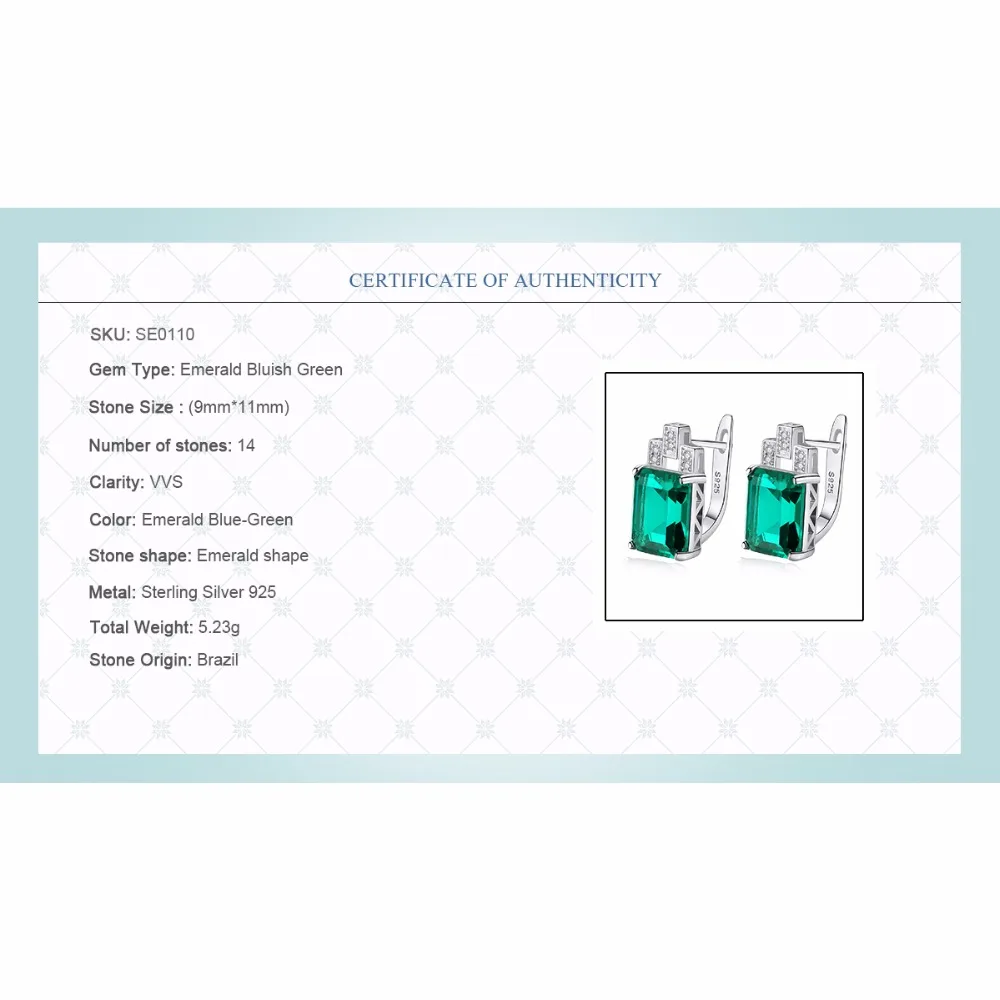 CZCITY драгоценными камнями серьги-клипсы роскошные 7.6ct нано русский имитация