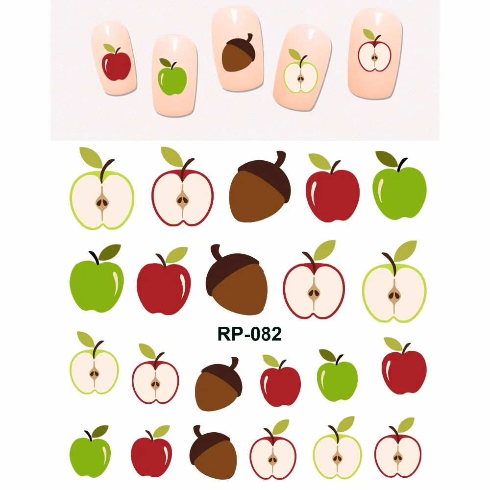 

NAIL ART BEAUTY NAIL STICKER WATER DECAL SLIDER CARTOON MUSHROOM APPLE LEAF LION FOX OWL BIRD FLOWER RP079-084