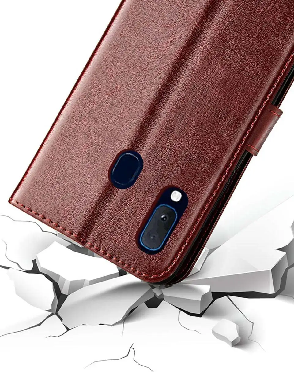 Роскошный кожаный чехол для Samsung Galaxy A20e с откидной крышкой телефона A20 E A202 A202F Φ 2019