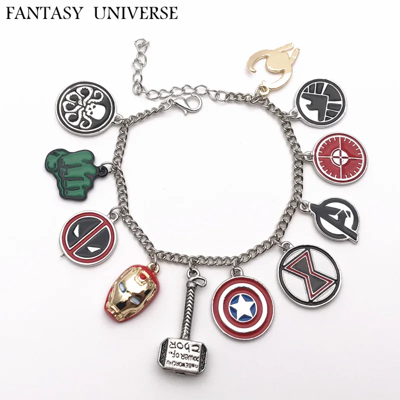 FANTASY UNIVERSE Бесплатная доставка 20 шт. в партии браслет с подвесками супергероев FCZLM01