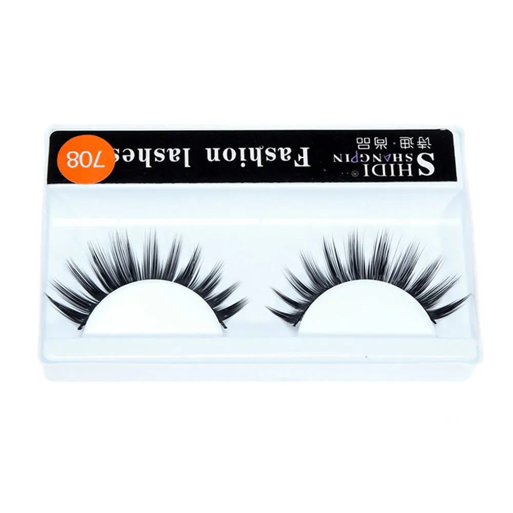 1 Pairs Long Makeup Cross Thick False 3D Dense Eyelashes Lashes Nautral magnetic eyelashes natural hair #05 | Красота и здоровье