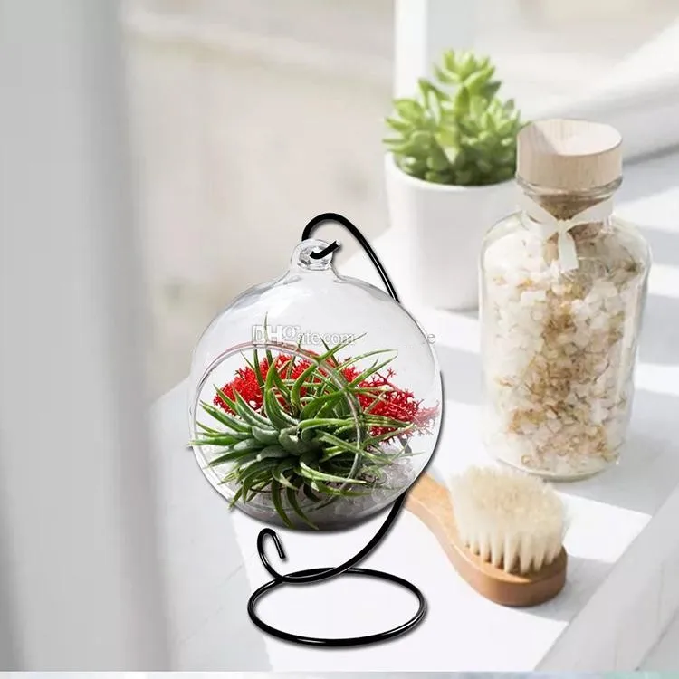 

9inch Height Ornament Display Stand Iron Hanging Stand Rack Holder For Hanging Glass Globe Air Plant Terrarium Wedding Decor