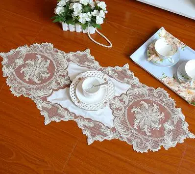 Beige 1 Современная кружевная скатерть с вышивкой для кровати, скатерть для стола, скатерть для столовой, скатерть для чая и кофе, домашний декор на Рождество и свадьбу - Цвет: Beige 1