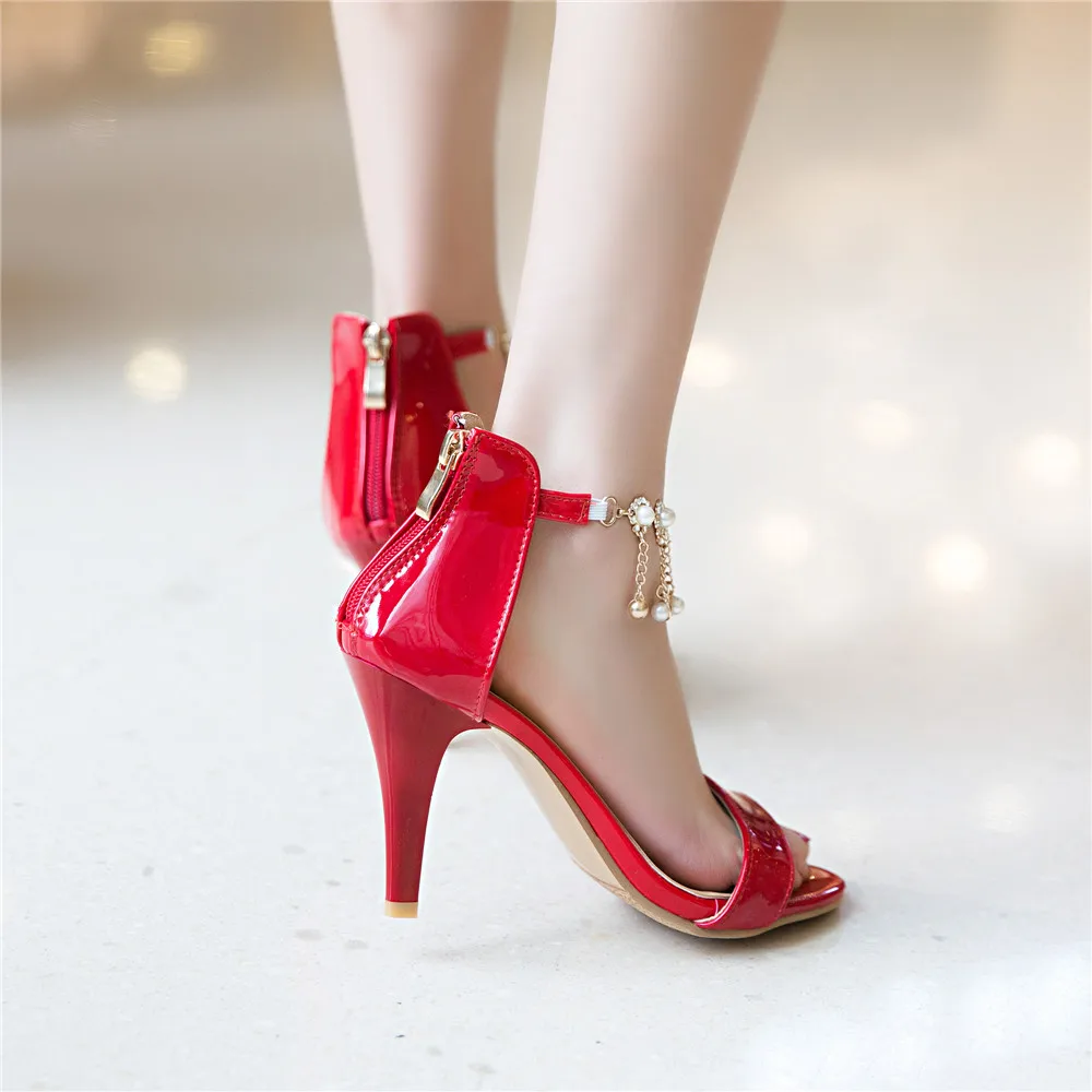 Новинка 2017 модные сандалии больших размеров 31 45 летние женские свадебные туфли