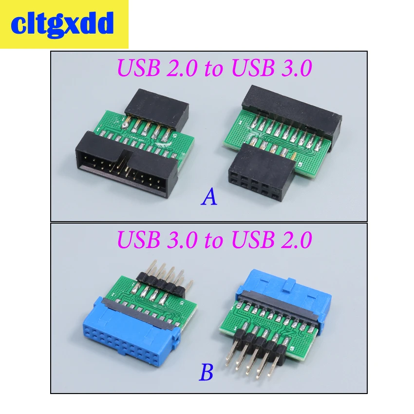 Cltgxdd USB3.0 19 контактный 20 разъем мама к USB 3 0 9 адаптер папа 2 20контактный конвертер