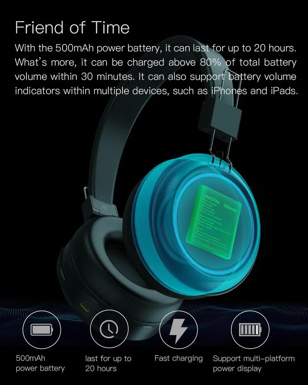 JAKCOM BH3 Smart Colorama гарнитура продукт наушников как красочный дыхательный Свет FM радио Bluetooth TF карта плеер