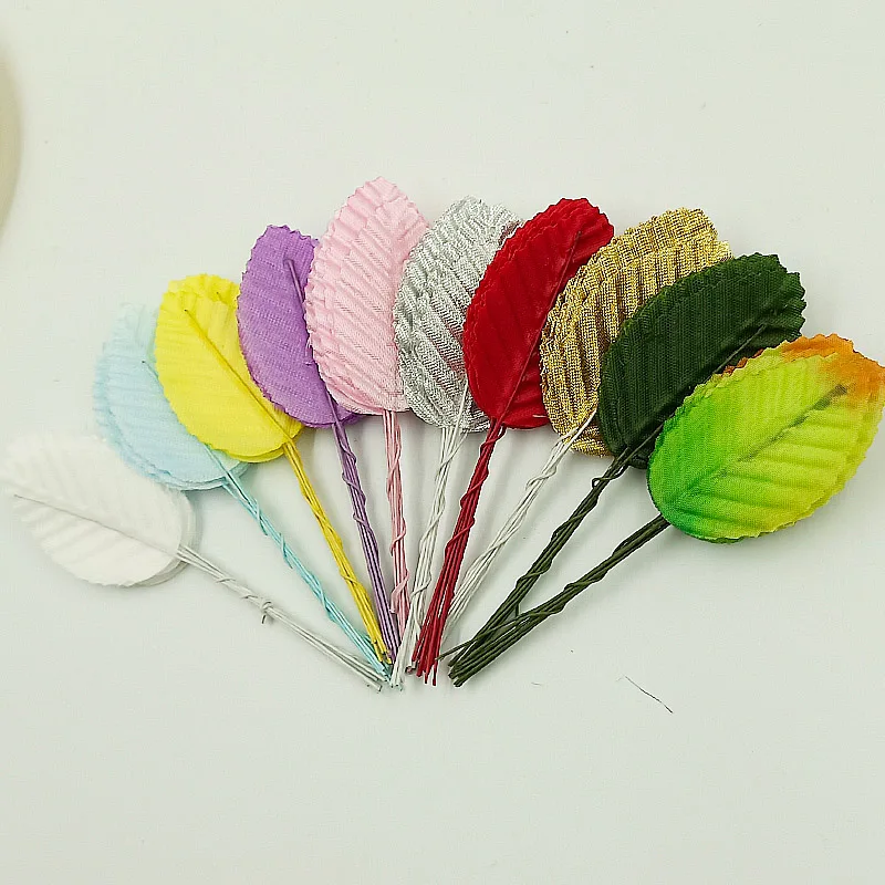 30 шт мини нейлоновый Шелковый лист в форме листьев искусственный цветок для