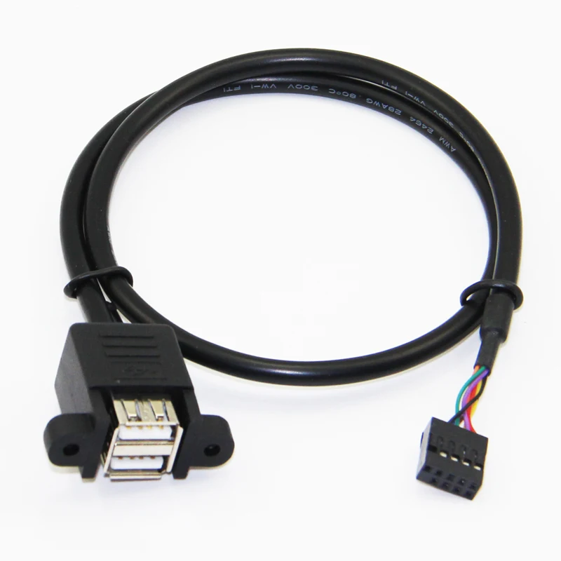Материнская плата Bochara 9 Pin Header to Dual USB 2,0 Female кабель для передачи данных с винтовым креплением на панель 30 см 50 см