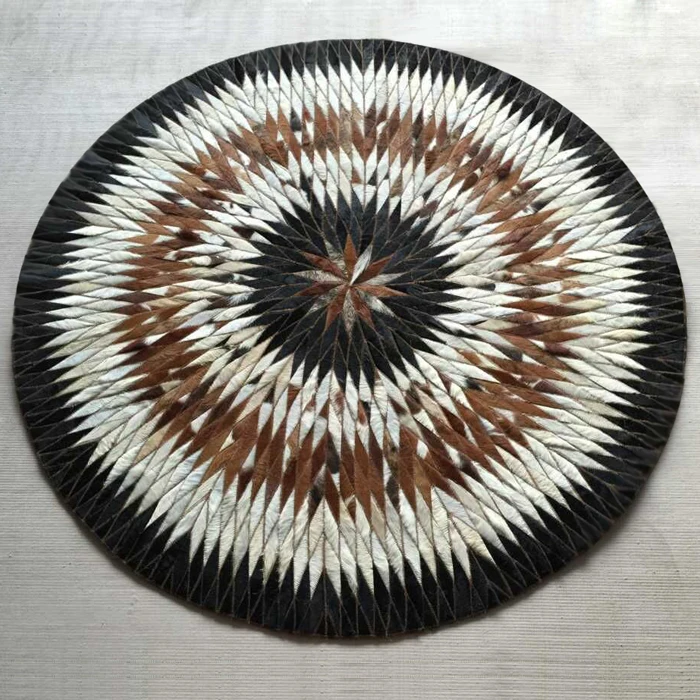 

Fashionable art carpet 100% natural genuine cowhide leather leather carpet