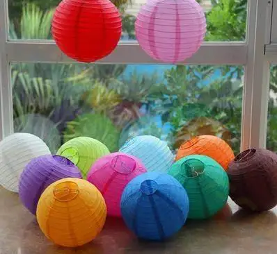 

20pcs Mid autumn day round paper Lantern ball lampshade wedding birthday Xmas decoration party festival ornaments kid DIY toy