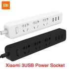 Удлинитель xiaomi Power Strip с 3 USB-портами, 10 А, 250 В, 2500 Вт