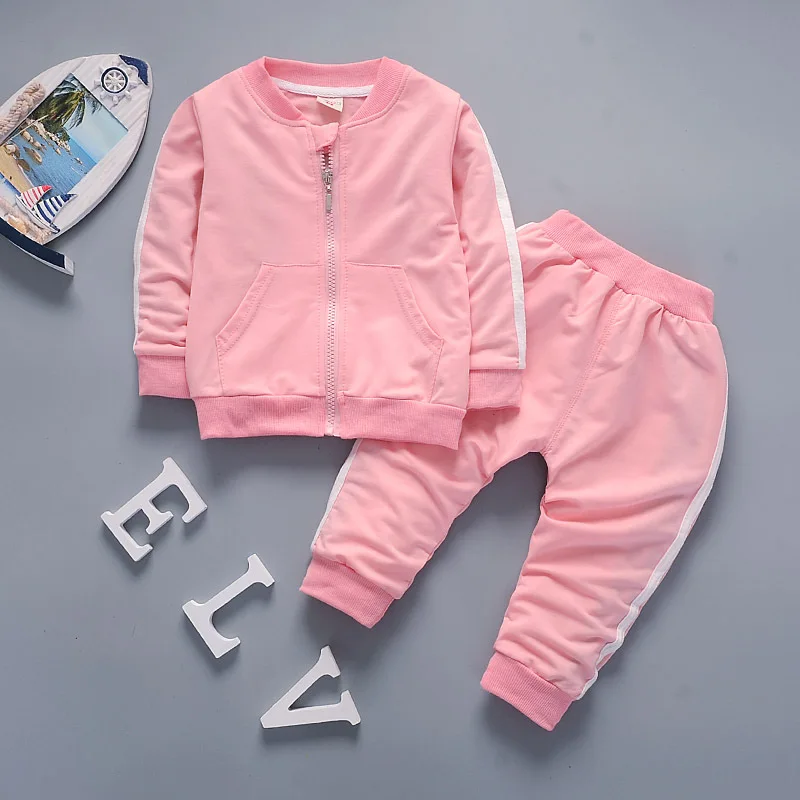 2019 baby girl Casual Tracksuit Children Boy Girl Zipper Jacket Pants 2Pcs/Sets Kids Fashion Sport Set Infant Clothing Cotton | Детская