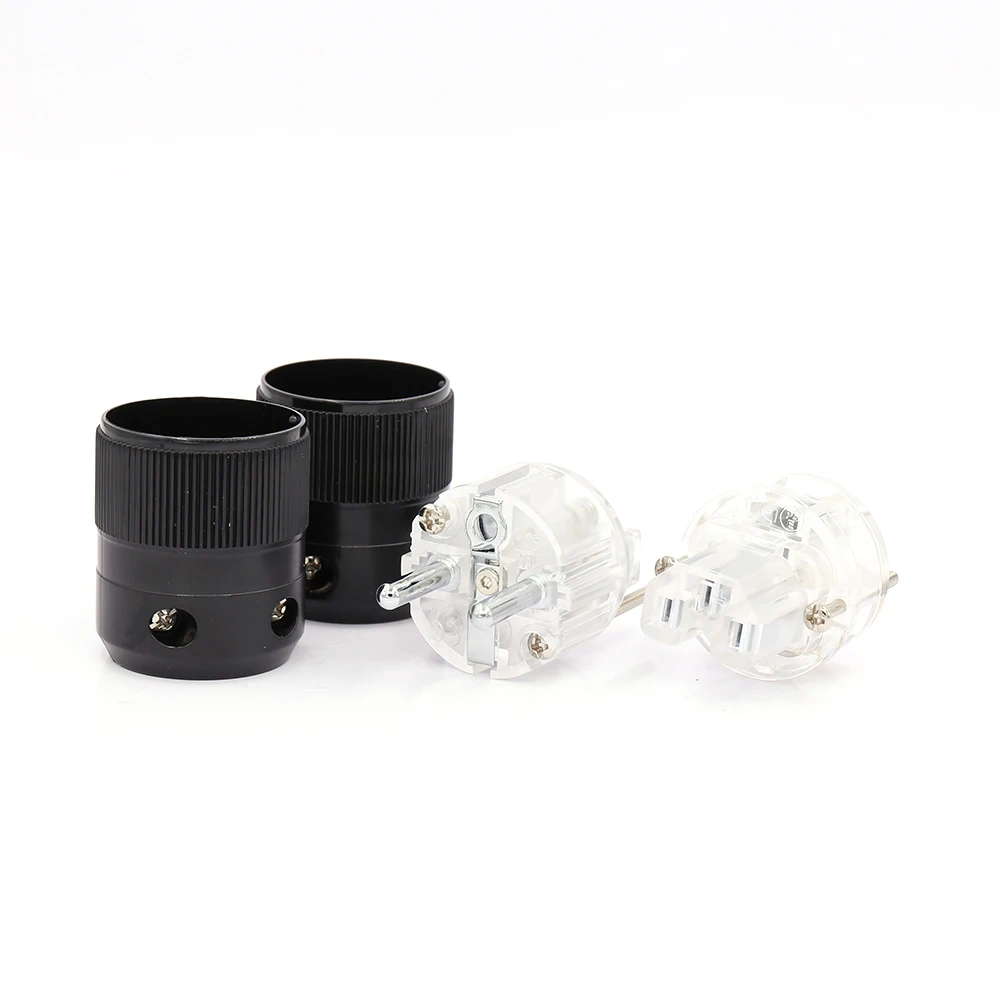 Одна пара HiFi аудио Класс Rhodium Plated Schuko Мощность разъем Audiophile DIY сети Мощность шнур