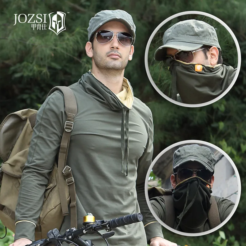 Мужская Повседневная футболка JOZSI хлопковая с длинными рукавами для активного