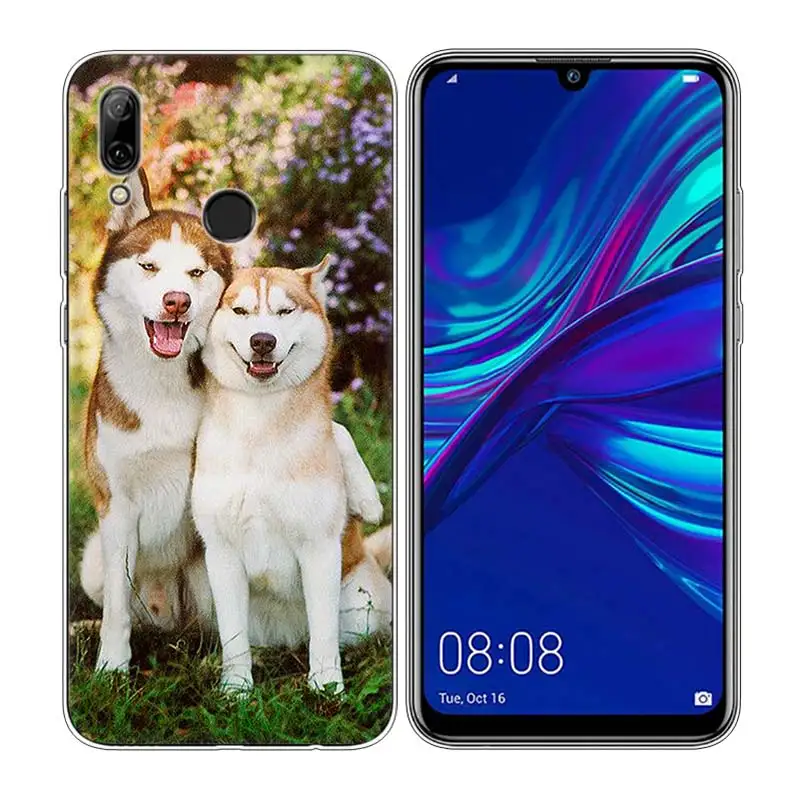 Силиконовый чехол для телефона с милой собачкой из материала Хаски для huawei P30 Lite P Smart Honor 7A 8 8A 8C 8X 10i Y5 Y6 Y7 Y9 Pro