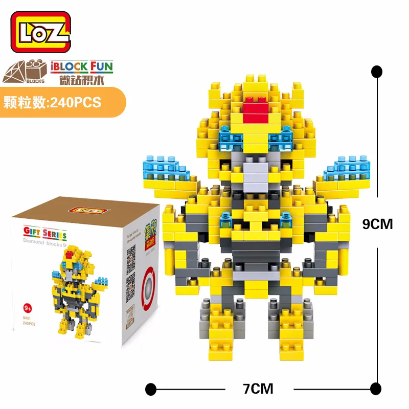LOZ Diamant Blocs Micro Figure Briques строительный блок Jouets Jaune Robot Voiture Jouet Modele DIY Pixels de Bande|Блочные