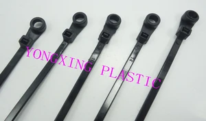 2017 new freeshipping 50pcs/lot nylon self-locking Zip mounted cable tie with hole 3.5x150 4.6x200 4.6x250 4.6x400 mm