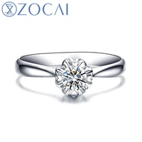 zocai wedding ring 0 21 ct h si certified genuine real diamond engagement ring 18k white gold diamond ring jbw00167
