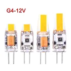 Светодиодный ная лампа G4 G9 ACDC 360 градусов с регулируемой яркостью 220 В 6 Вт 9 Вт COB SMD светодиодные фонари заменить галогенный прожектор люстра