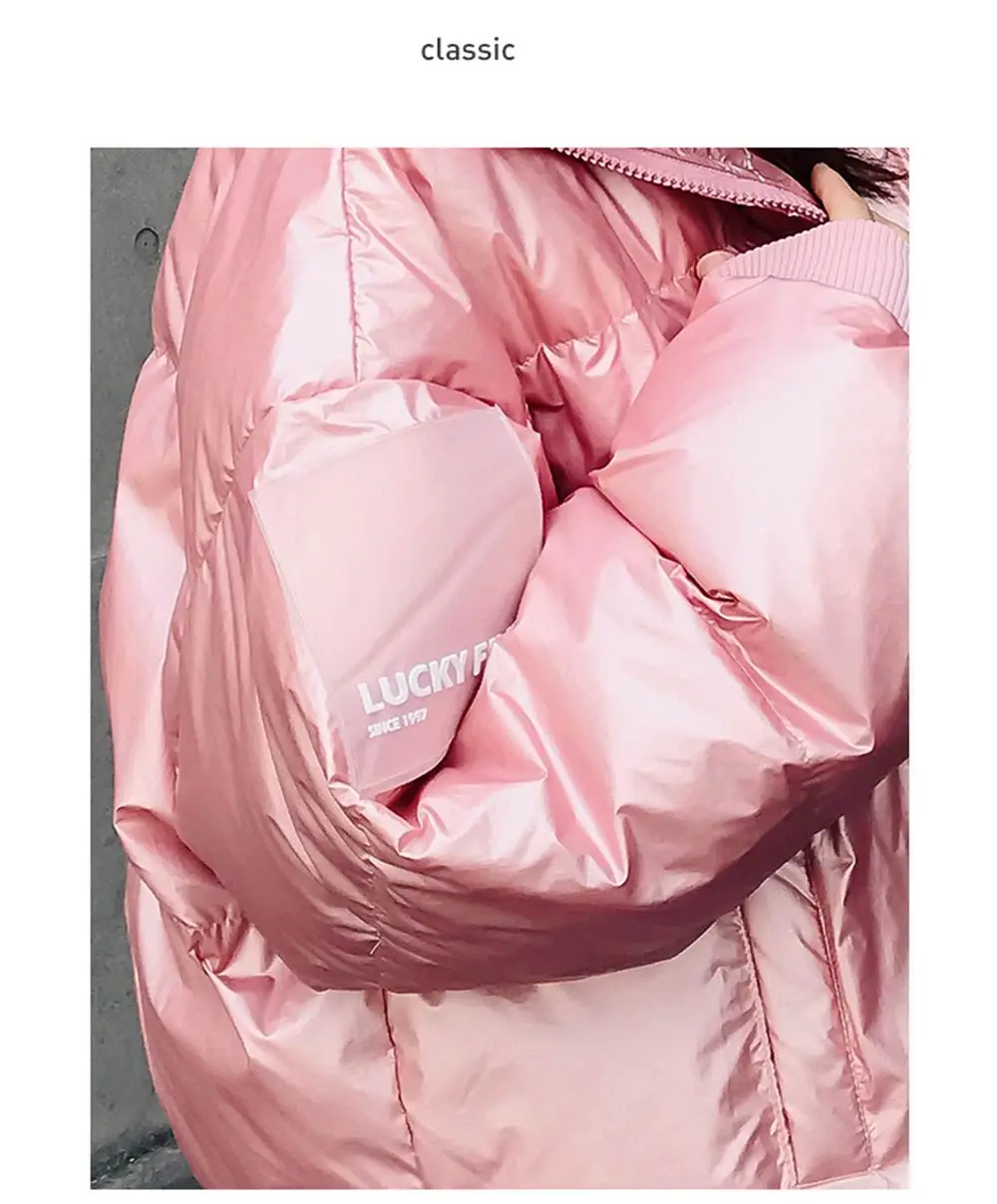 PinkyIsblack, зимние женские пуховики, пальто со стоячим воротником, белая куртка-пуховик на утином пуху, водонепроницаемая верхняя одежда на молнии, короткие теплые пальто