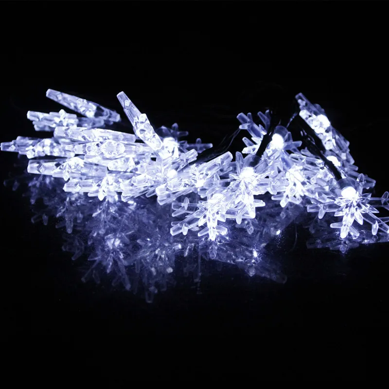 Фото 5 м/20 LED Снег чешуйчатые цветы Солнечная гирлянда сказочные огни 5 м/20 LED Снег чешуйчатые цветы Солнечная гирлянда сказочные огни