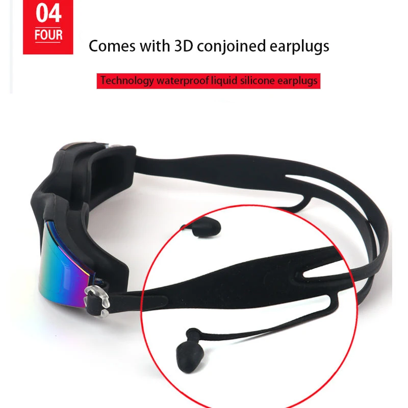 Silicone Professional Swimming Goggles Anti-fog UV Multicolor Swimming Glasses With Earplug Nose clip Women Water Sports Eyewear