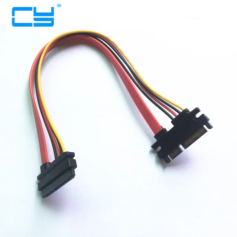 5 шт. 30 см 22Pin SATA кабель штекер гнездо 7 + 15 контактный серийный ATA силовой