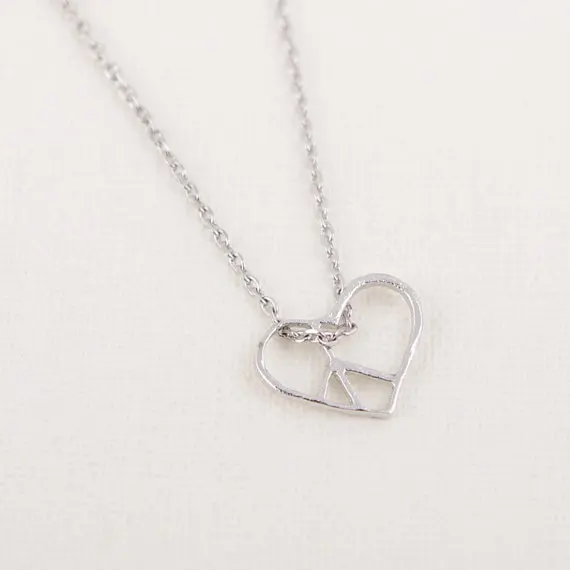 Серебряное ожерелье с открытым сердцем|peace necklace|necklace in silvernecklace necklace |