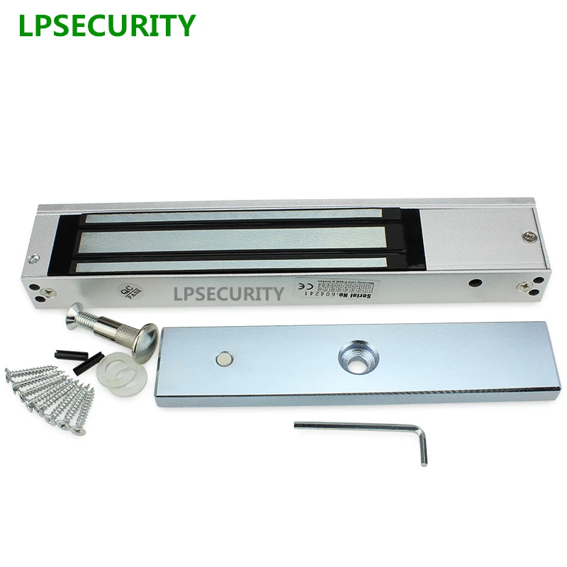 LPSECURITY 12VDC Электрический магнитный замок с тяговой силой 230 кг 460LBS для одиночного стекла, система контроля допуска к двери