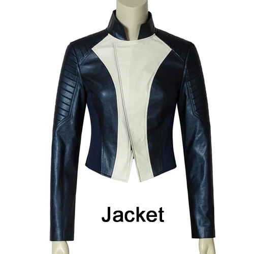 Jacket only Флэш сезон 5 Ирис Уэст косплей костюм супергероя на Хэллоуин кожаная куртка наряд Ирис Уэст костюмированная маска для глаз - Цвет: Jacket only