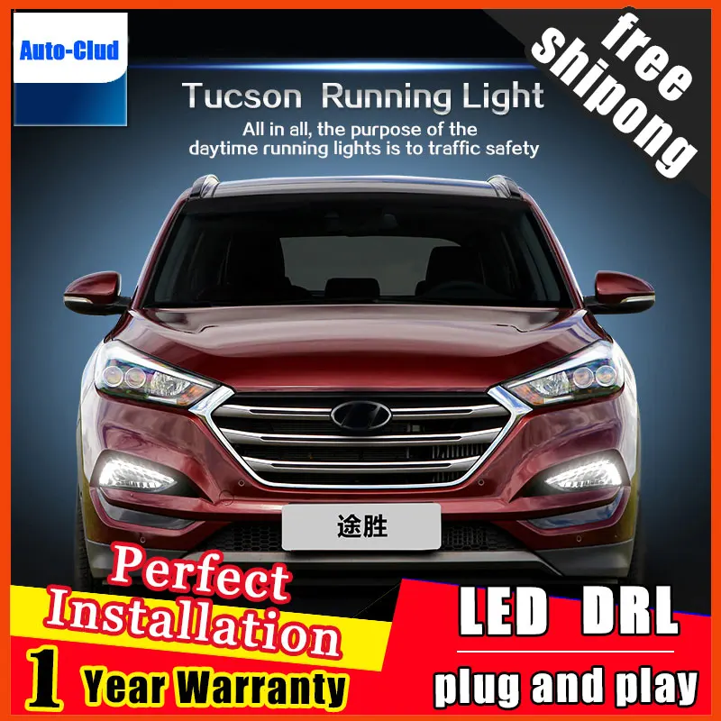 Для 2015 2016 hyundai Tucson DRL указатель поворота светодиодный дневные ходовые огни
