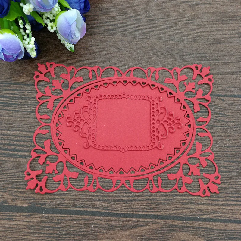 Квадратная кружевная металлическая фоторамка для резки Трафаретный Скрапбукинг