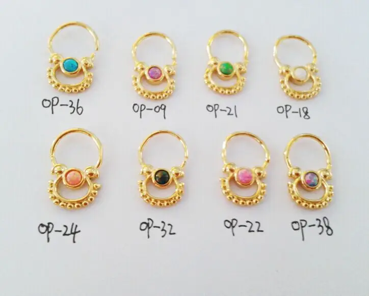 Популярные нержавеющей хирургическая сталь 16 г бело золотые опал Перегородка